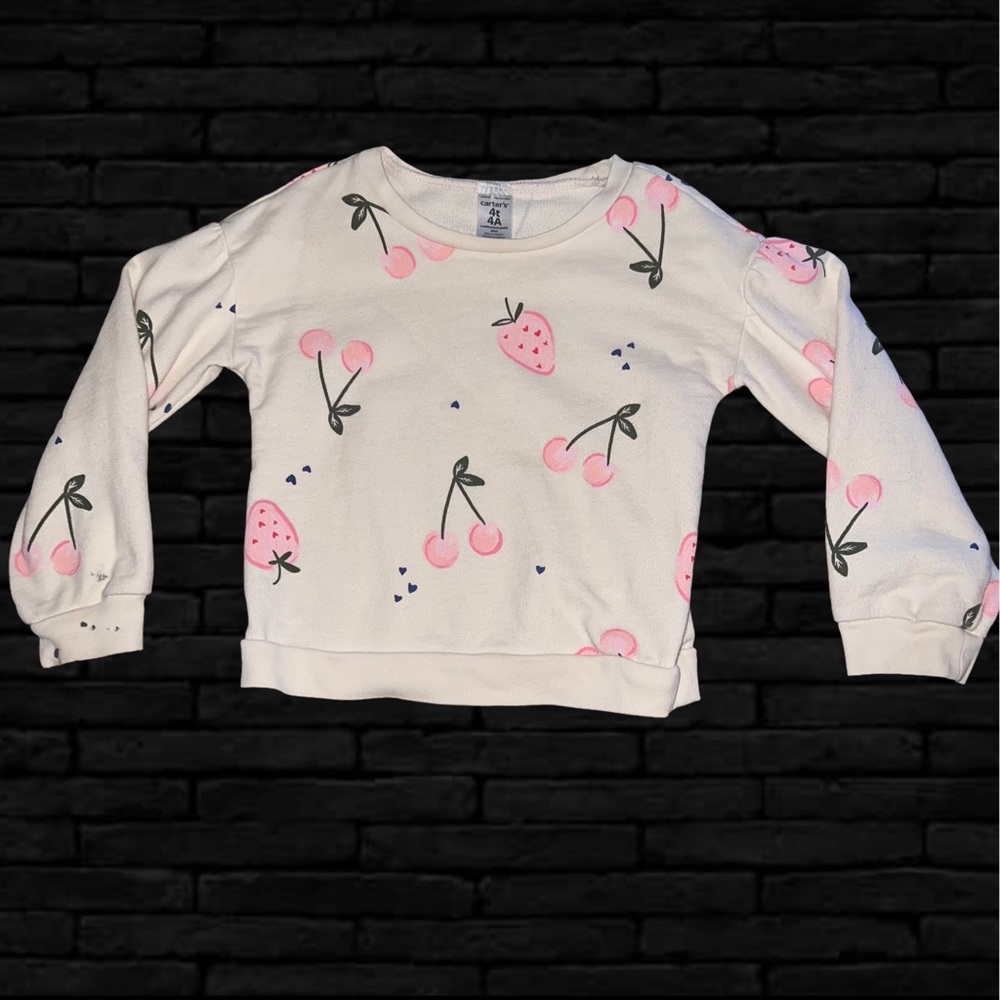 CARTERS Girls Toddler Cherry Fruit Sweatshirt 4T